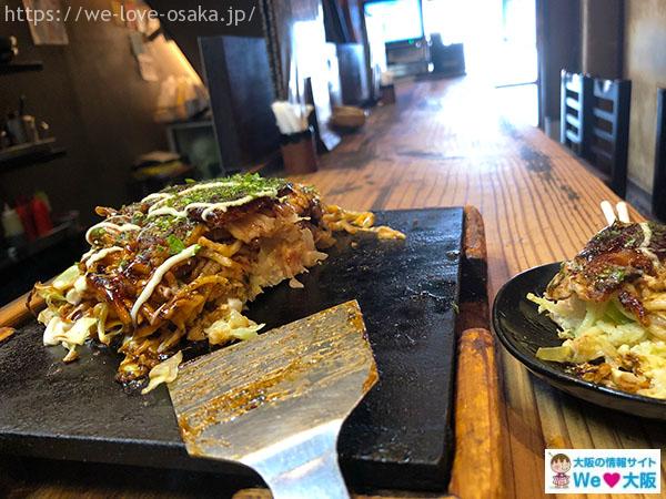 やき然 カウンター お好み焼き